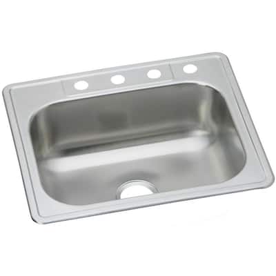 Dayton Drop-in Stainless Steel 25 in. 3-Hole Single Bowl Kitchen Sink