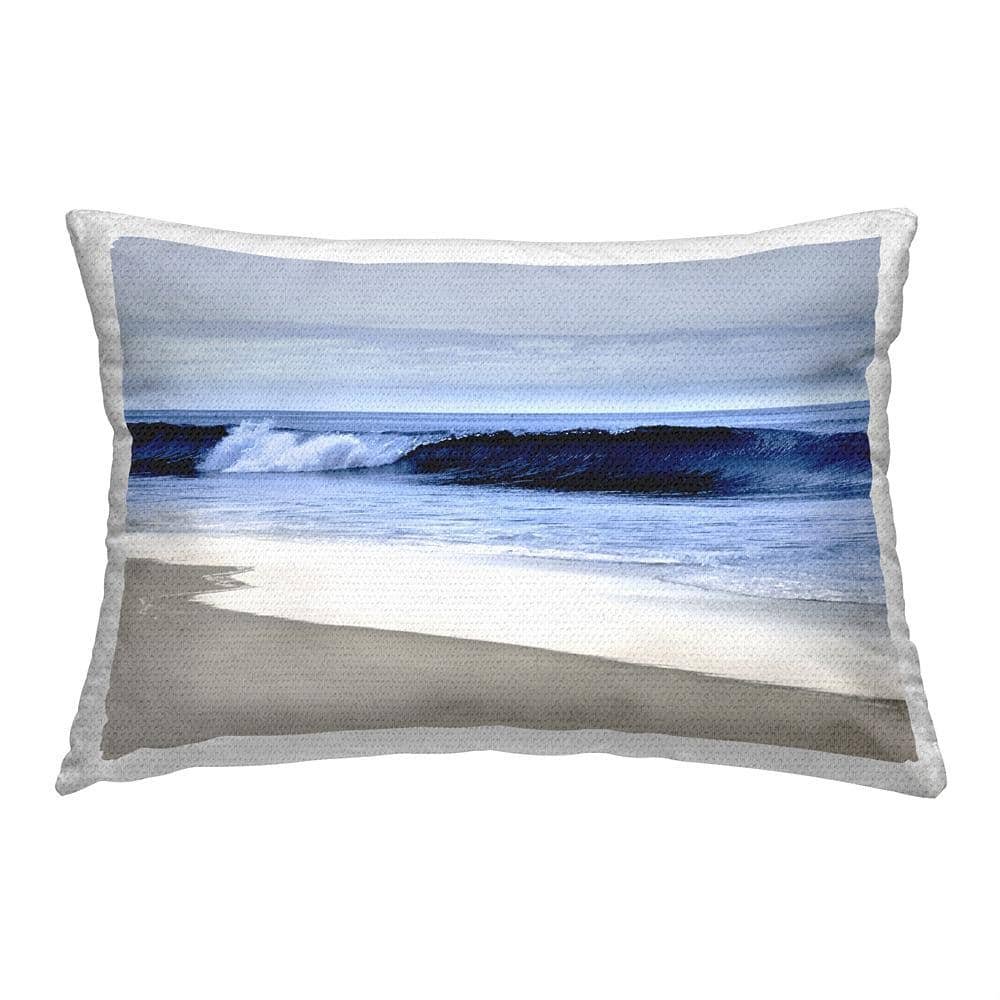 Foamy Beach Waves Blue Rectangular Outdoor Throw Pillow price history on PriceWatchPro