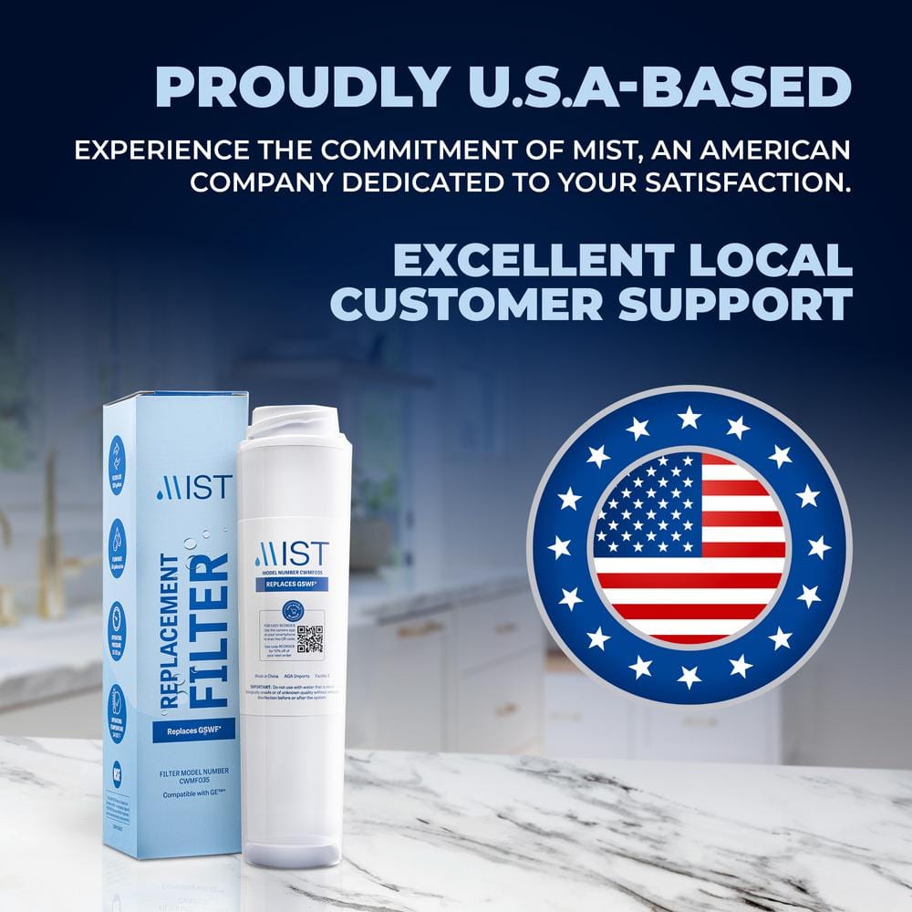 Mist GSWF White Carbon Refrigerator Water Filter 3-Pack