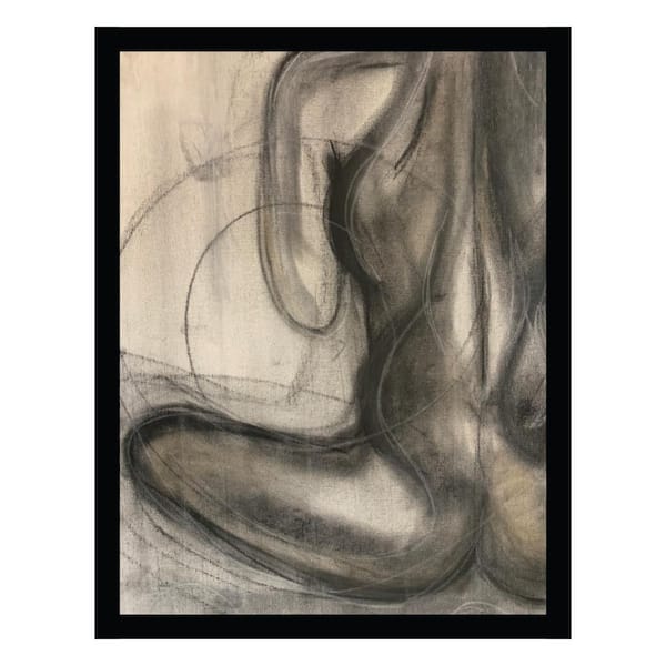 VENICE BEACH Collections WahlArt Design Charcoal Beauty, All Woman-Framed Print by Sarah Wahl People Poster Art Print 18 in. x 14 in.