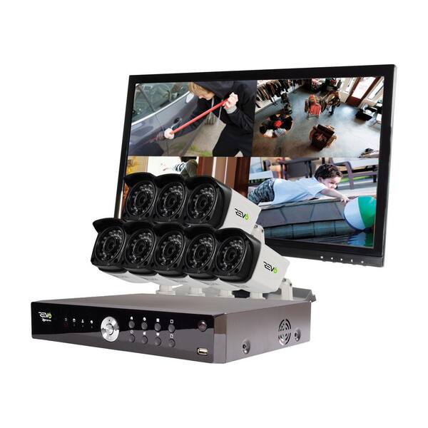 Revo Aero 16-Channel HD 2TB Surveillance DVR with 8 1080p Indoor/Outdoor Cameras with Night Vision