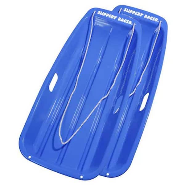 Ejoy 35 in. x 18 in. x 4 in. Downhill Winter Toboggan Snow Sled with Rope (Blue, 2-Piece)