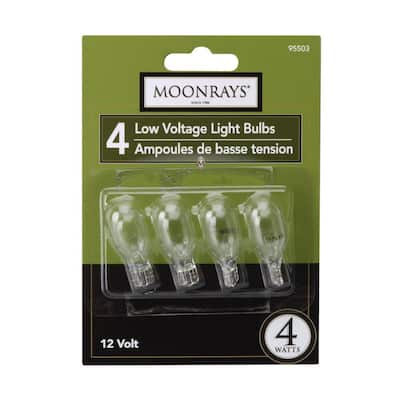 4-Watt Clear Glass T5 Wedge Base Incandescent Replacement Light Bulb (4-Pack)