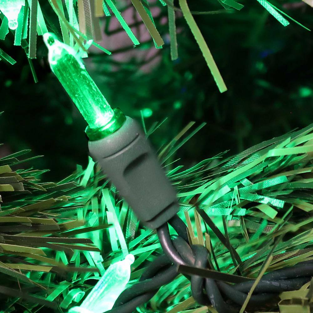 Green LED Electric Outdoor Christmas String Lights, 23 ft