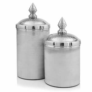 Amelia 4.5 in. W x 11 in. H x 4.5 in. D Round Silver Tweed Aluminum Kitchen Tools (Set of 2)