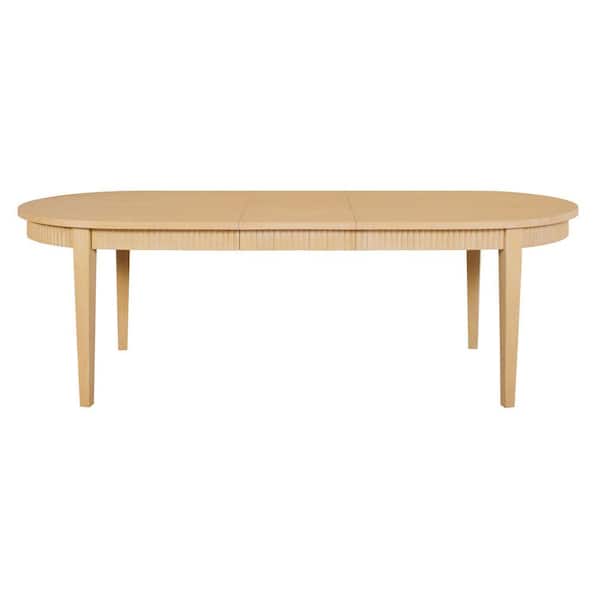 Gwynn Cerused White Wood Finish 95.98 in. L x 40 in. W Extension Dining Table with 4 Square Legs, Seats 4-6