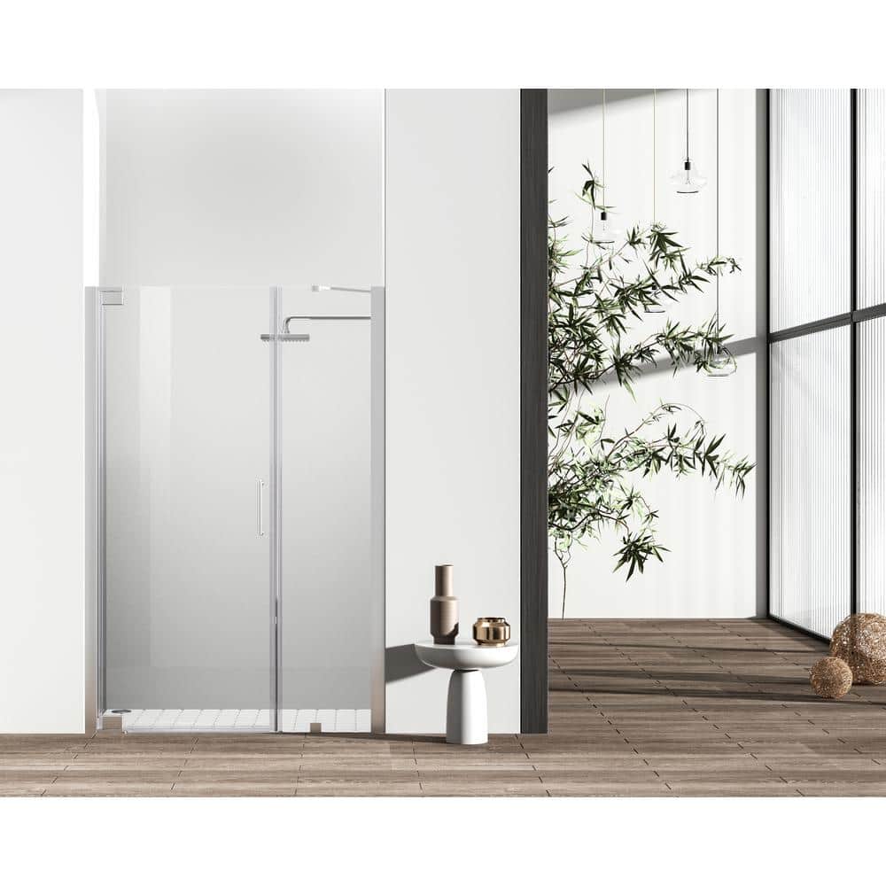 Simply Living 60 in. W x 72 in. H Semi-Frameless Hinged Shower Door in Poli