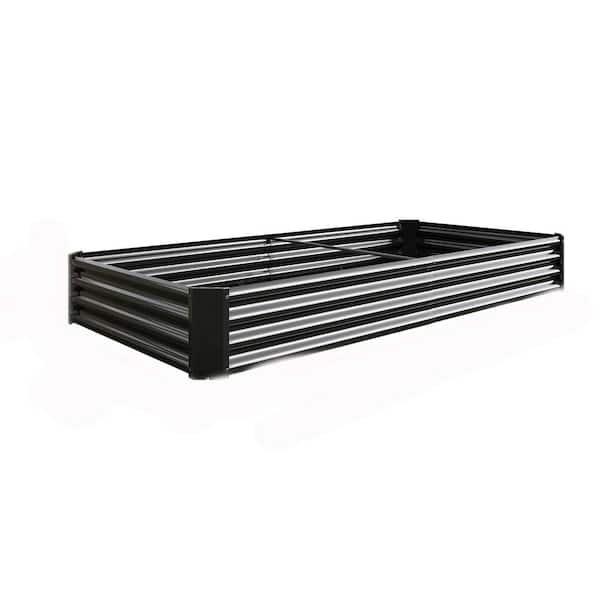 Unbranded 91.34 in. L Black Metal Raised Beds