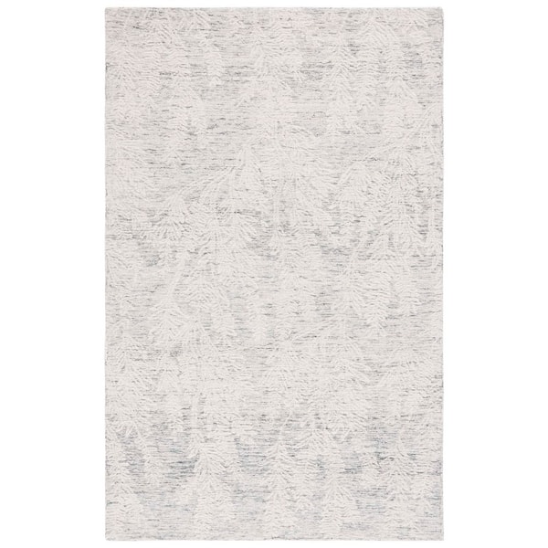 Metro 8 ft. x 10 ft. Gray/Ivory Marle Floral Area Rug