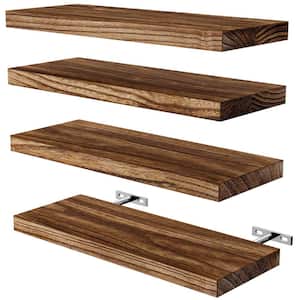 15.7 in. W x 5.9 in. D Brown Floating Shelves Decorative Wall Shelf for Living Room (Set of 4)