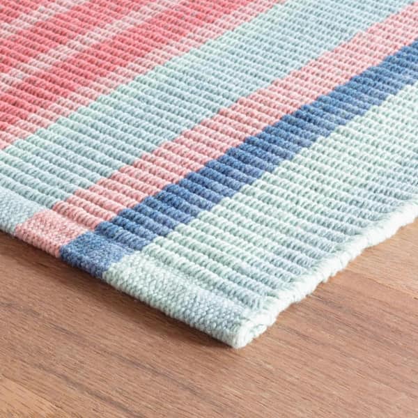 Aruba Stripe Handwoven Cotton Multi 3 ft. x 12 ft. Indoor Runner Rug