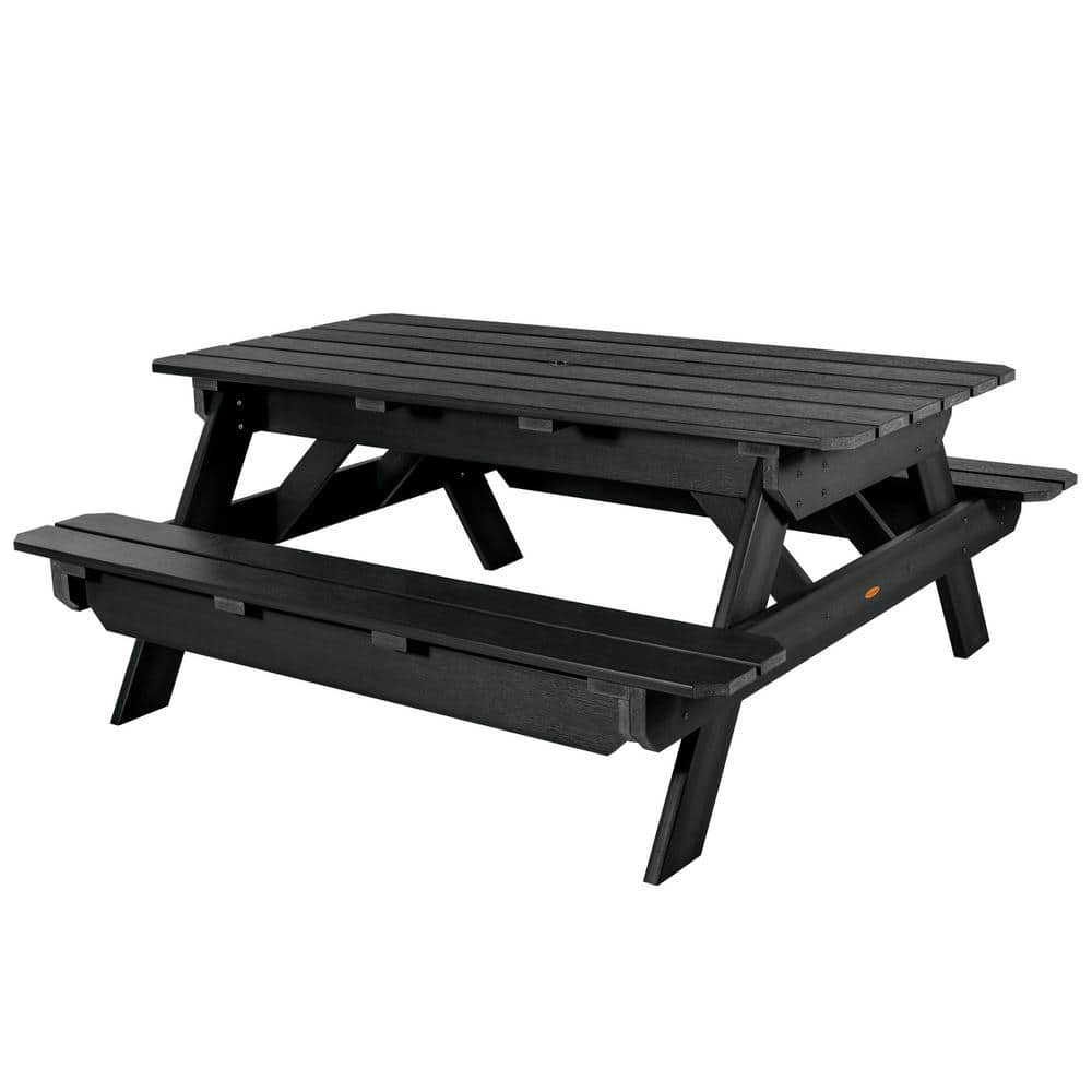Black Eco-friendly Synthetic Wood 6-Foot Picnic Table