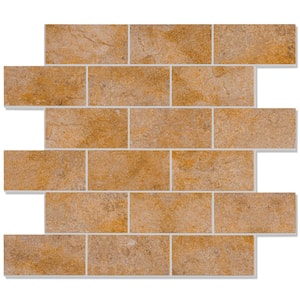Sandstone Tawny 12 in. x 12 in. PVC Peel and Stick Tile Backsplash (5 sq. ft./5 Sheets)