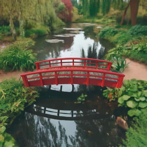 SamsGazebos Monet's Japanese Bridge 8 ft. in Red MB-BM8-RT