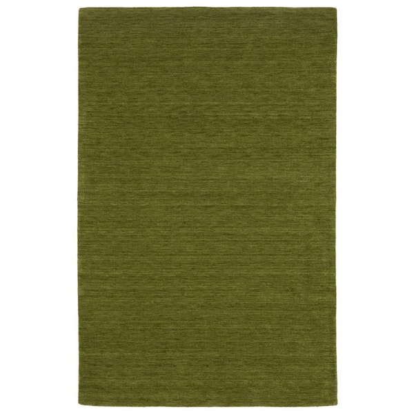 8 ft. x 10 ft. Green Solid Color Washable Area Rug