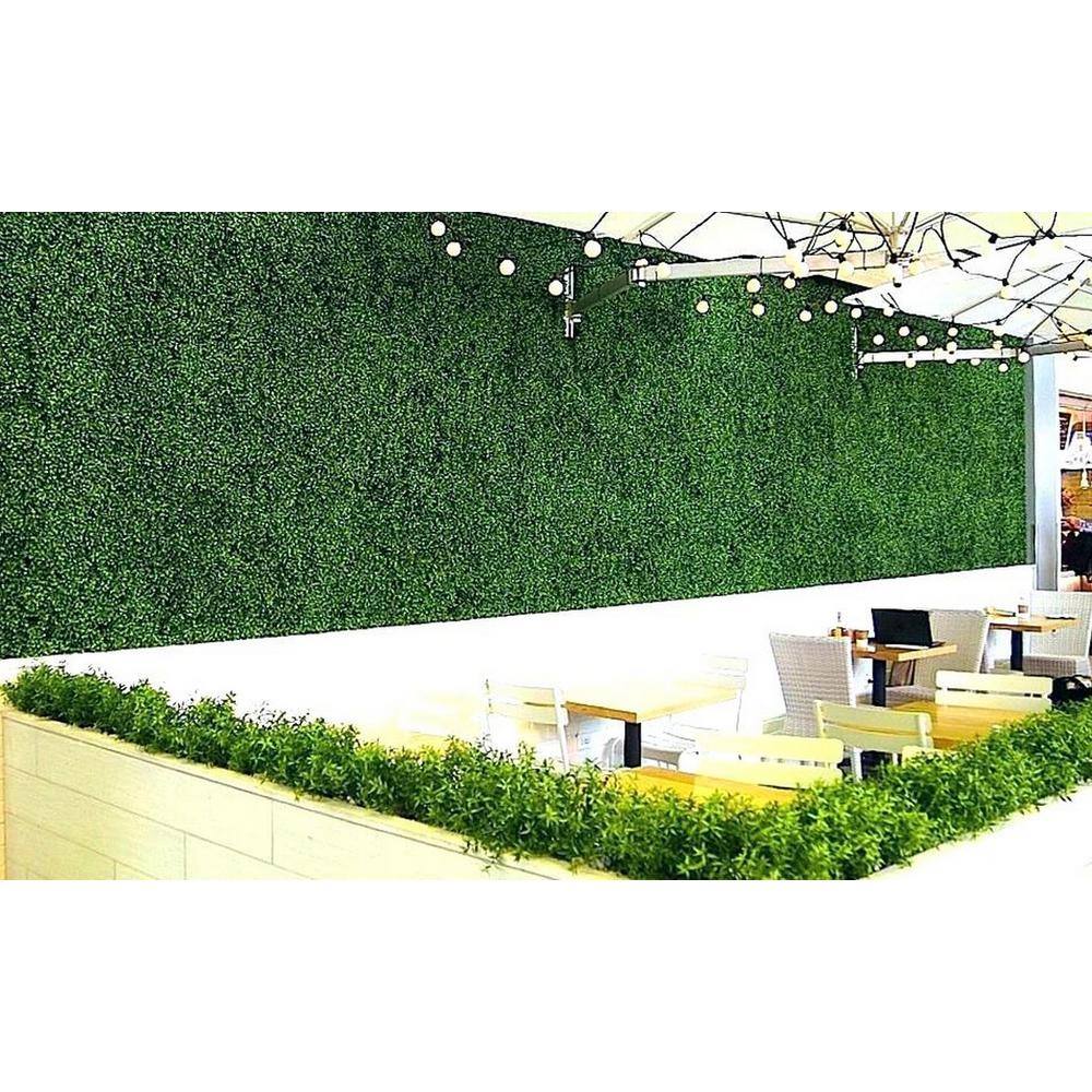 20"x20" Green Artificial Boxwood Hedge Panels for Wall Decor