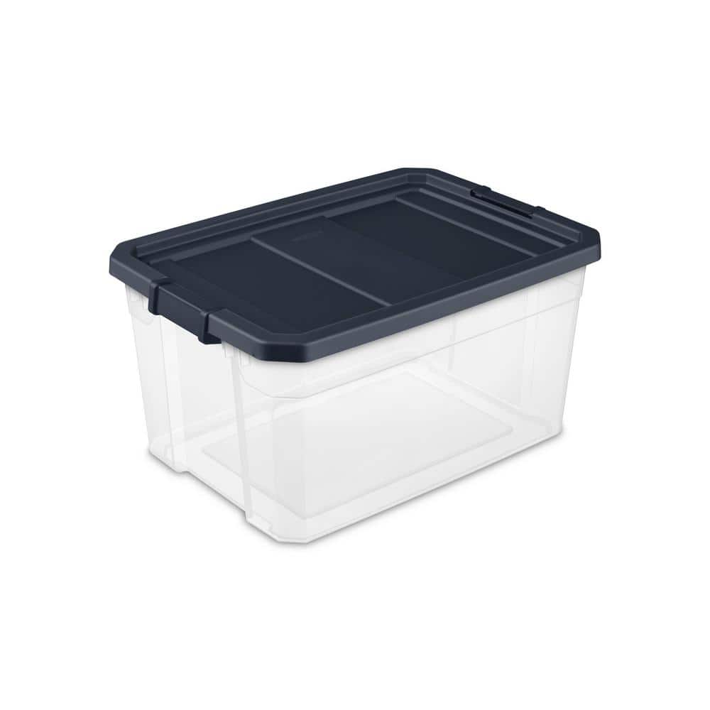 Sterilite 76-Qt. Stacker Box - Ink Lid 14764K06 - The Home Depot