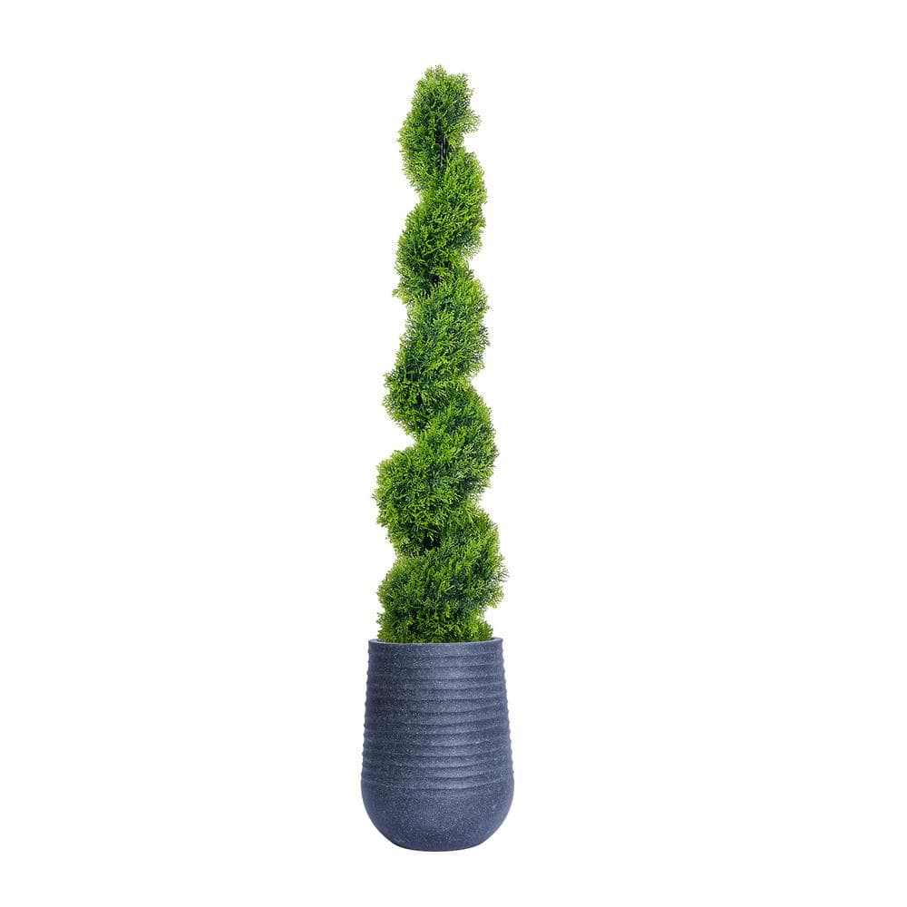 VINTAGE HOME Artificial spiral topiary 71 in. fake spiral topiary Sustainable planter Indoor and outdoor planter