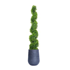 Artificial spiral topiary 71 in. fake spiral topiary Sustainable planter Indoor and outdoor planter Vintage Home