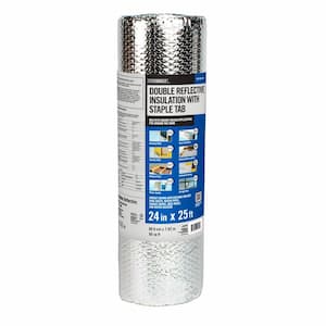 24 in. x 25 ft. Double Reflective Insulation Staple Tab Radiant Barrier (120-Pack)