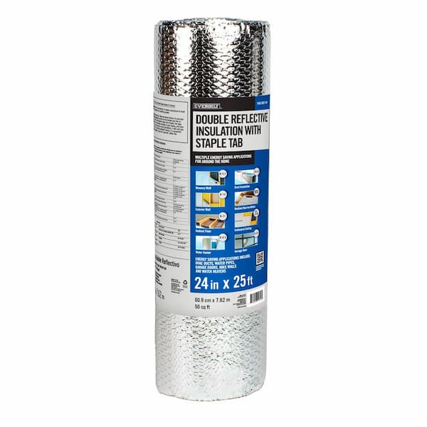 24 in. x 25 ft. Double Reflective Insulation Radiant Barrier Staple Tab (2-Pack)