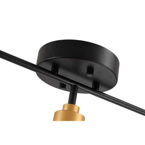 Shura 5-Light Black and Brass Integrated LED Track Light w/ Rotatable Heads, 4 ft. Track Lighting Kit, 3000k, 2450 Lumen