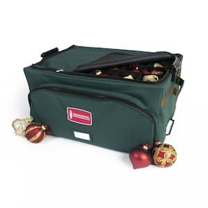 Premium (4 in.) Christmas Ornament Storage Box with Front Pocket (72 Ornaments)