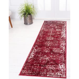 Sofia Casino Burgundy 2' 0 x 9' 10 Runner Rug