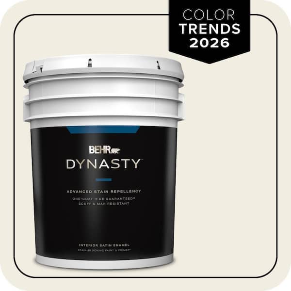 BEHR DYNASTY 5 gal. Designer Collection #DC-003 Blank Canvas Satin Enamel Interior Stain-Blocking Paint & Primer