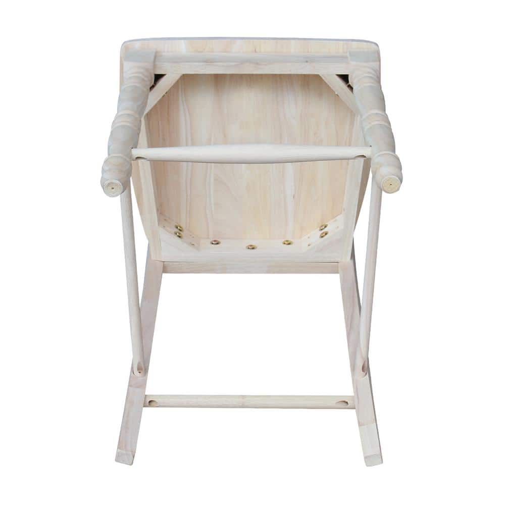 24" Unfinished Parawood Lattice Counter Height Barstool