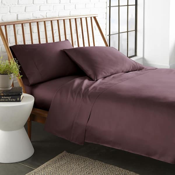Modern Loom Home Diana 4 Piece Mulberry, Queen Bed Sheets 800 Thread Count