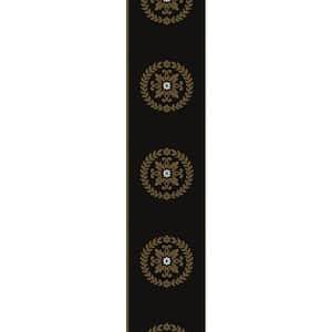 Seabrook Designs 5.9 sq. ft. Black and Metallic Golden Sun Lyre Greek ...