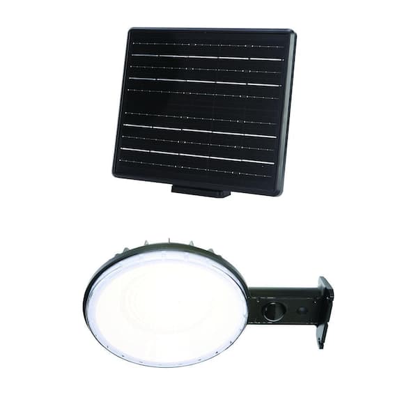 5000 Lumen 120° Black Motion Activated Solar Powered Integrated LED Barn Flood Light (1-Pack)