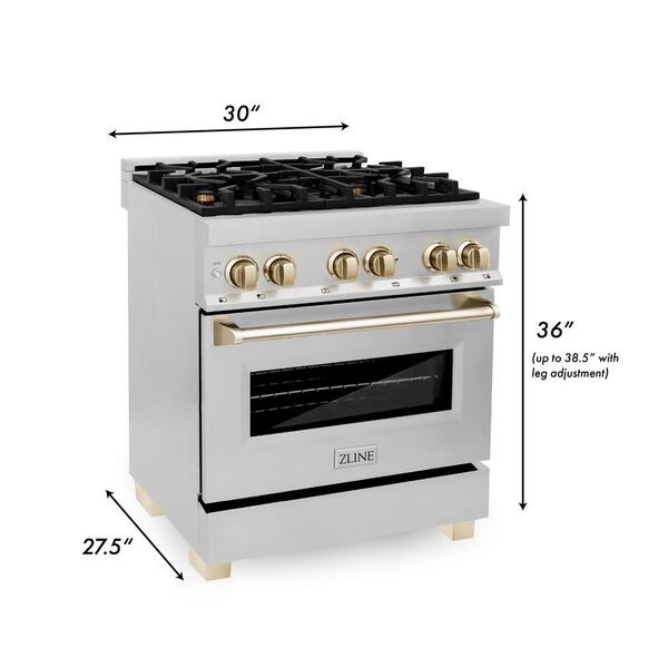 30" Stainless Steel Gold Burner Built-in 5 Stoves Natural Gas Cooktops Cooker 