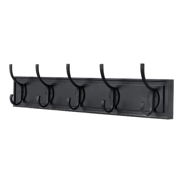Home Decorators Collection Snap Install 27 in. Black Hook Rack