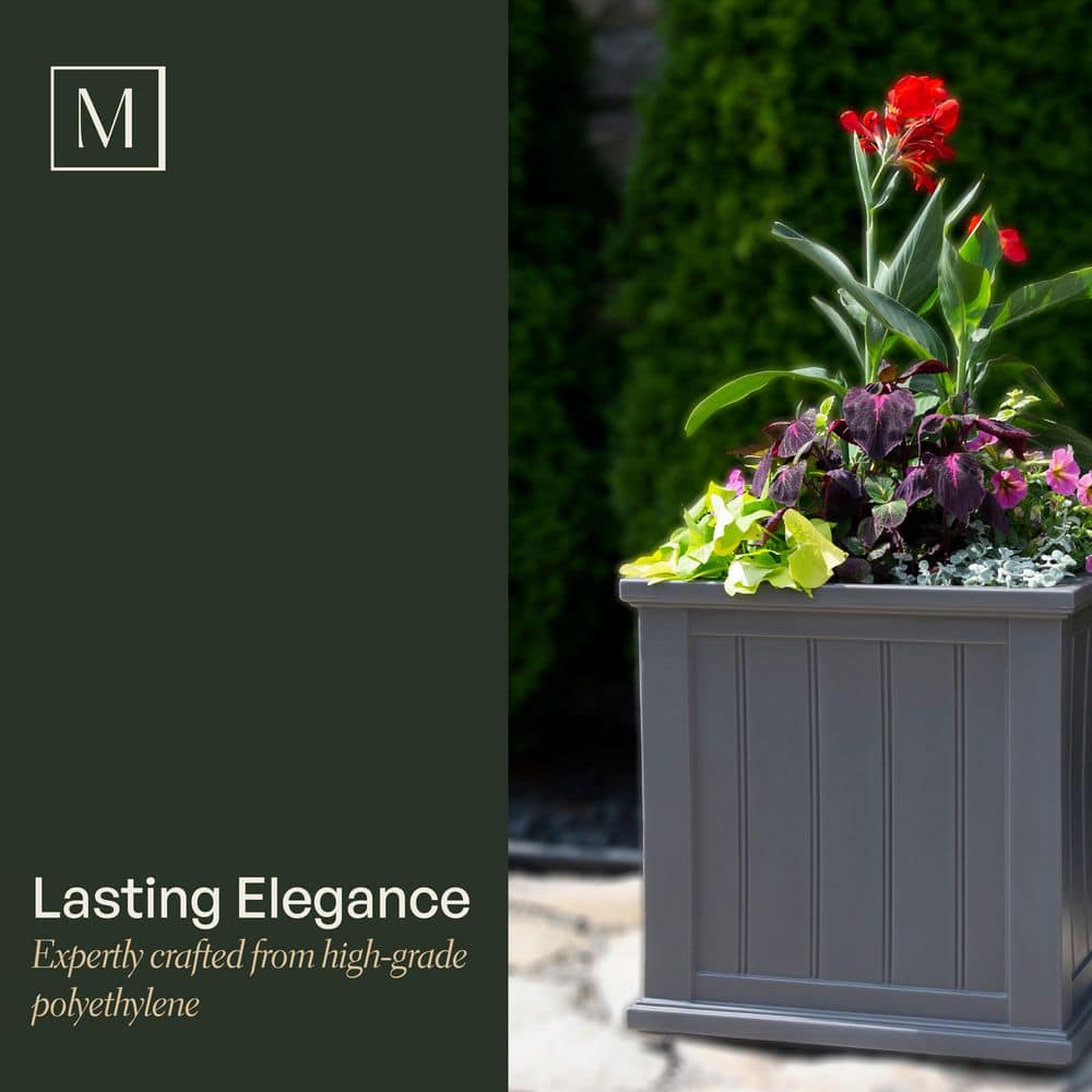 Cape Cod White 20" Square Polyethylene Outdoor Planter