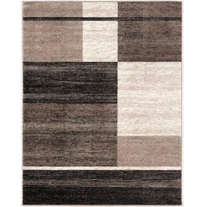 Nova Brown Large 7 ft. 9 in. x 10 ft. 6 in. Modern Abstract Area Rug