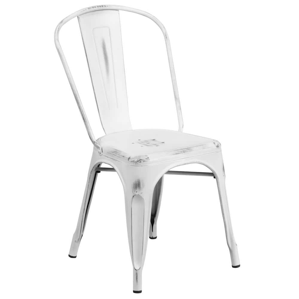 Carnegy Avenue Metal Outdoor Dining Chair in White