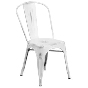 Metal Outdoor Dining Chair in White