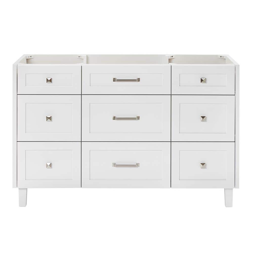 Monroe 54 in. W x 21.5 in. D x 34.5 in. H Bath Vanity Cabinet without Top in White price history on PriceWatchPro