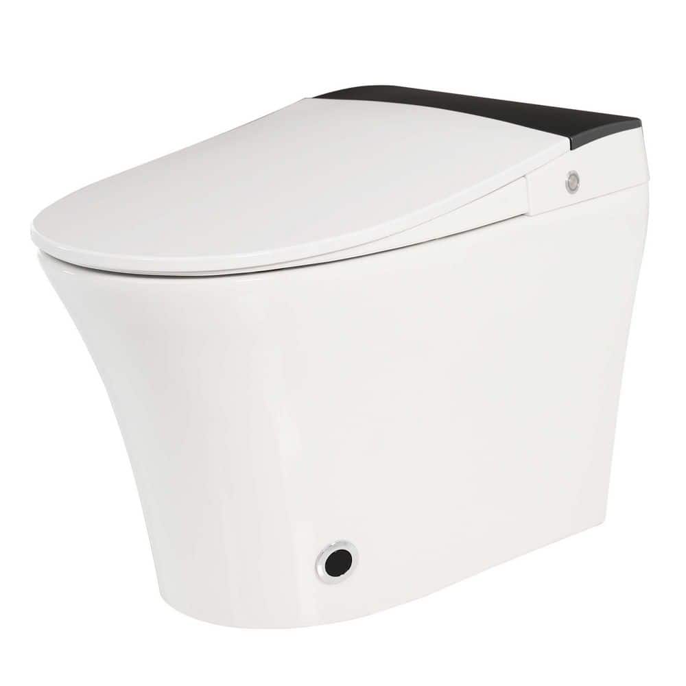 Smart Bidet Toilet in White in Flush 1.28 GPF, Elongated Heated Seat, Power Outage Flushing, Foot Sensor, Night Light price history on PriceWatchPro