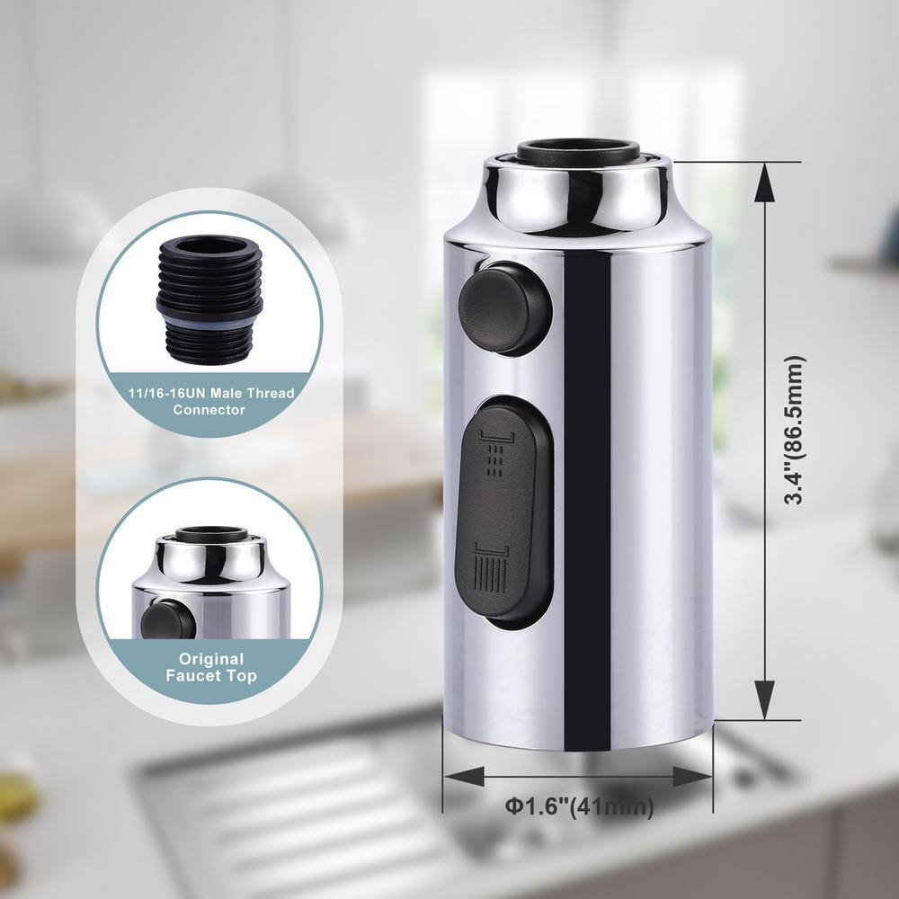 Polished Chrome Kitchen Faucet Spray Head with 9 Adapters