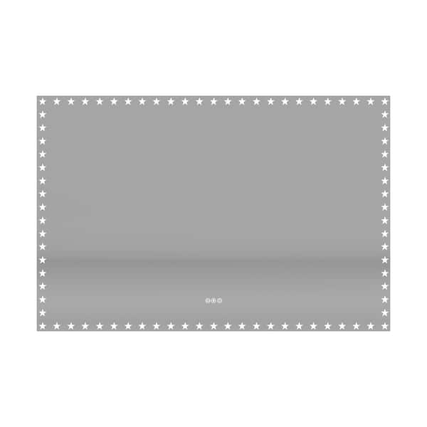 60 in. W x 40 in. H Rectangular Frameless Anti-Fog LED Light Wall Bathroom Vanity Mirror
