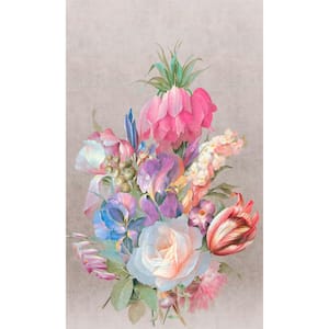 Pink Bold Floral Bouquet Printed Non-Woven Paper Non-Pasted Textured Wallpaper L: 9' 10" x W: 83"