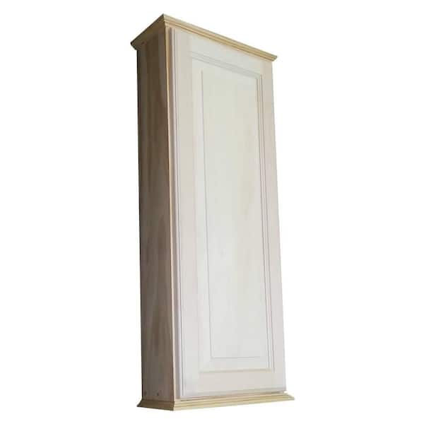 WG Wood Products Aventura 15.5 in. W x 43.5 in. H x 5.25 in. D Unfinished Wood Surface Mount Wall Cabinet