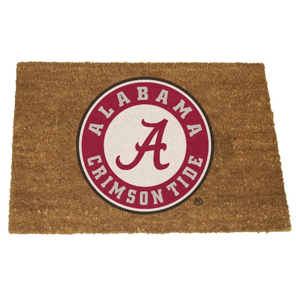 The Memory Company Alabama Brown 19.5 in. x 29.5 in. Coir Fiber Colored Logo Door Mat