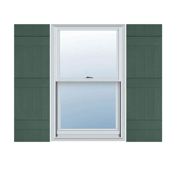 Builders Edge 14 in. W x 66 in. H TailorMade Four Board Joined (3 Batten), Board-n-Batten Shutters - Forest Green