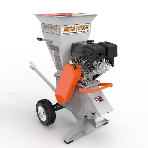 Brush Master 4 in. Dia feed 15 HP 420cc Commercial Duty Gas Chipper Shredder with Trailer Hitch, Gloves, Safety Goggles Included