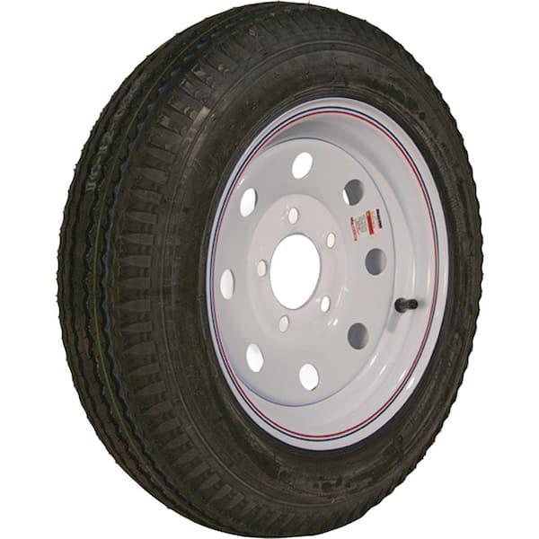 LOADSTAR 480-12 K353 BIAS 780 lb. Load Capacity White with Stripe 12 in. Bias Tire and Wheel Assembly
