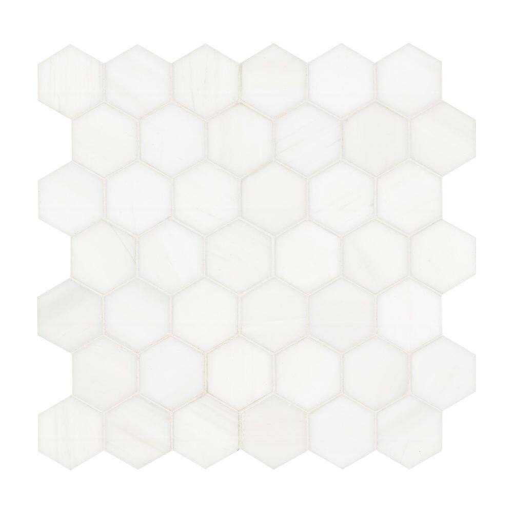 Bianco Dolomite White Marble Hexagon Mosaic Tile
